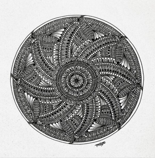 PETAL MANDALA-MANDALA ART-(27.5x21cms-A4 paper)