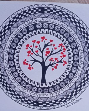 Enlightenment Tree - Indian Art - Mandala Style - Zahida - 11