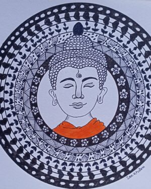 Spiritual Buddha - Indian Art - Mandala Style - Zahida - 12