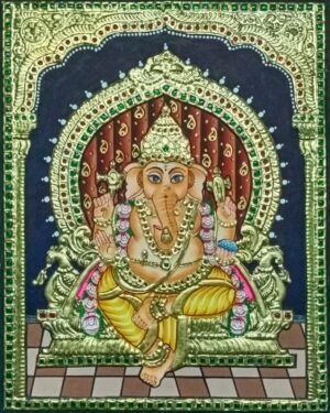 Lord Vinaygar Tanjore Painting 12 x 15