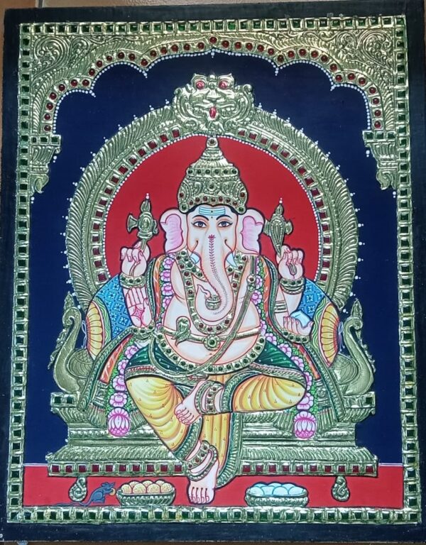 Lord Vinaygar Tanjore Painting 12 x 15