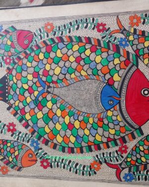 Fish Family - Madhubani painting - Laxmikumari - 05