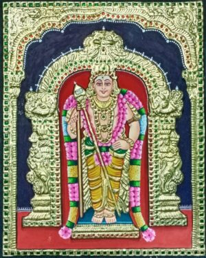 Raja Alangaram Murgan Tanjore Painting 15 x 20