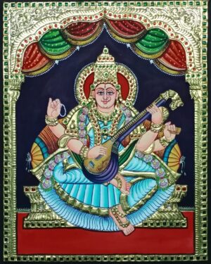 Saraswathi Tanjore Painting 12 x 15