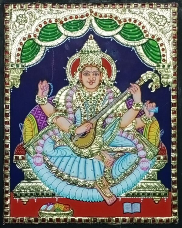 Saraswati Tanjore Painting 12 x 15