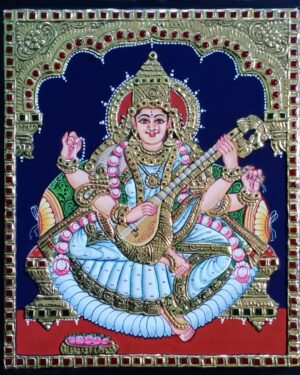 Saraswati Tanjore Painting 15 x 20