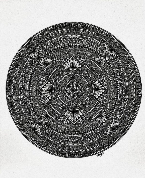 PATTERN MANDALA #68-MANDALA ART-(27.5x21cms-A4 paper))