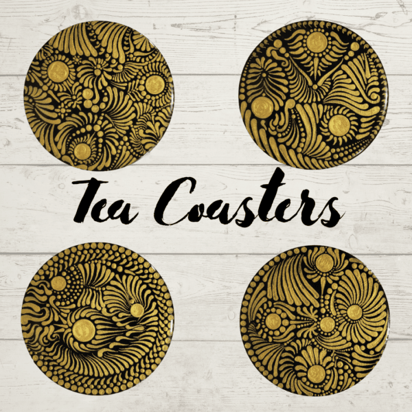 Royal Gold Tea Coasters~ Set of 4