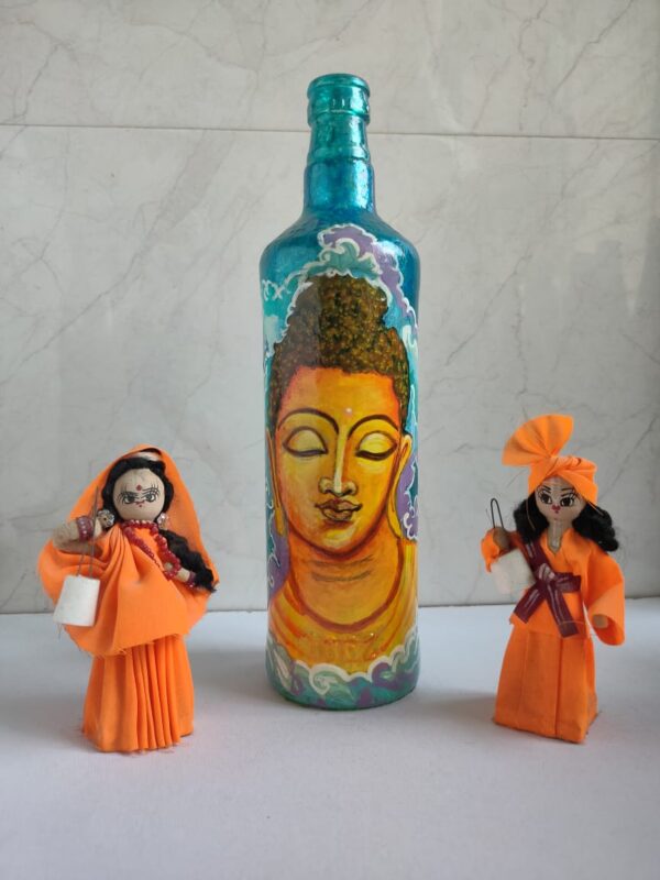 Bottle Painting - Buddha #2 - Indian Art - Uttara Saha - 09