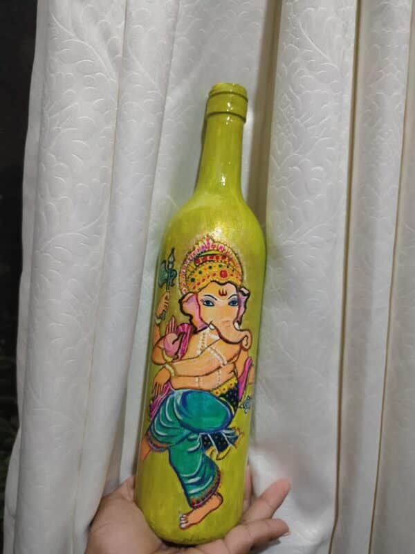 Bottle Painting - Ganesha #2 - Indian Art - Uttara Saha - 07