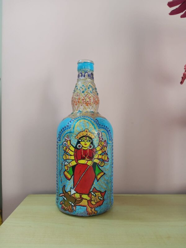 Bottle Painting - Maa Durga - Indian Art - Uttara Saha - 12