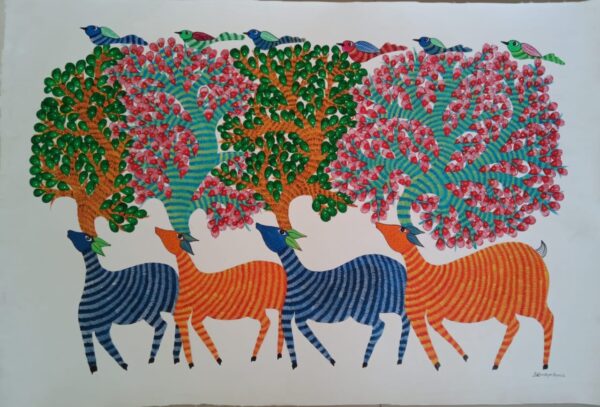 Tree of Life - Gond Painting - Aatmaram - 02