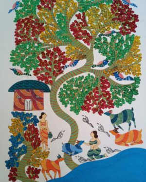 Abigyan Shakuntalam - Gond Painting - Aatmaram - 04