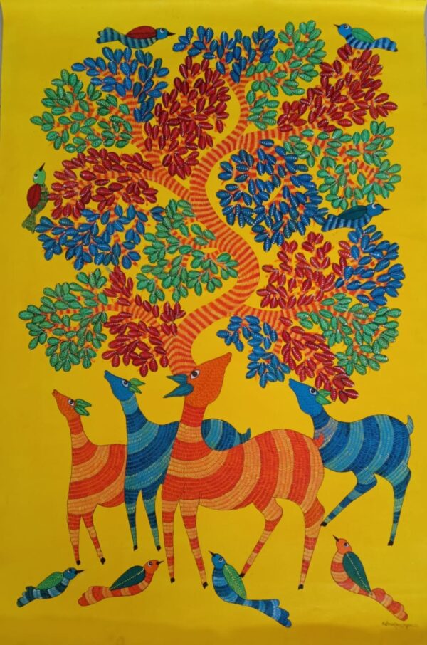 Tree of Life - Gond Painting - Aatmaram - 06