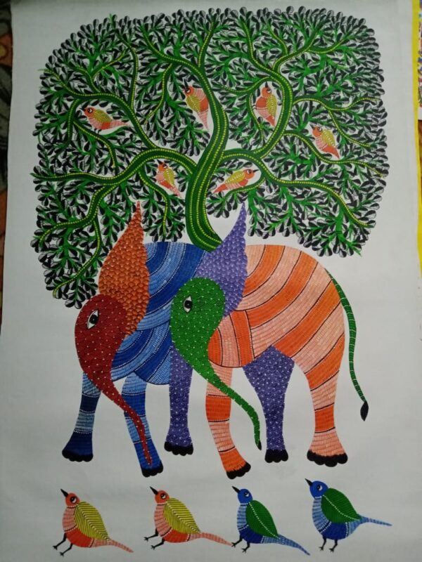 Tree of Life - Gond Painting - Aatmaram - 08