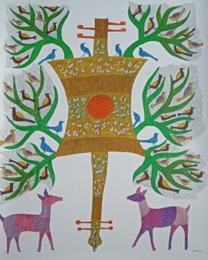 Bana God Tree - Gond Painting - Basanti Maravi - 09