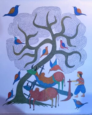 Farmer - Gond Painting - Manisha - 03