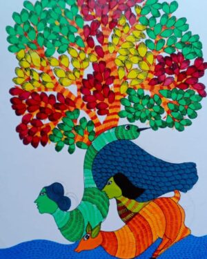 Story of narmada - Gond Painting - Manisha - 06