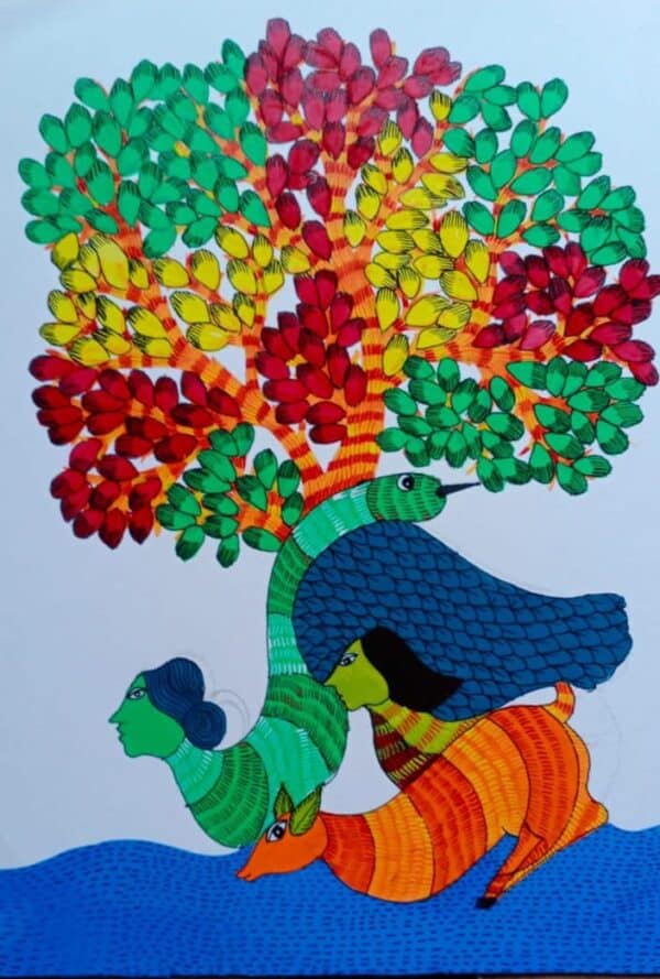 Story of narmada - Gond Painting - Manisha - 06