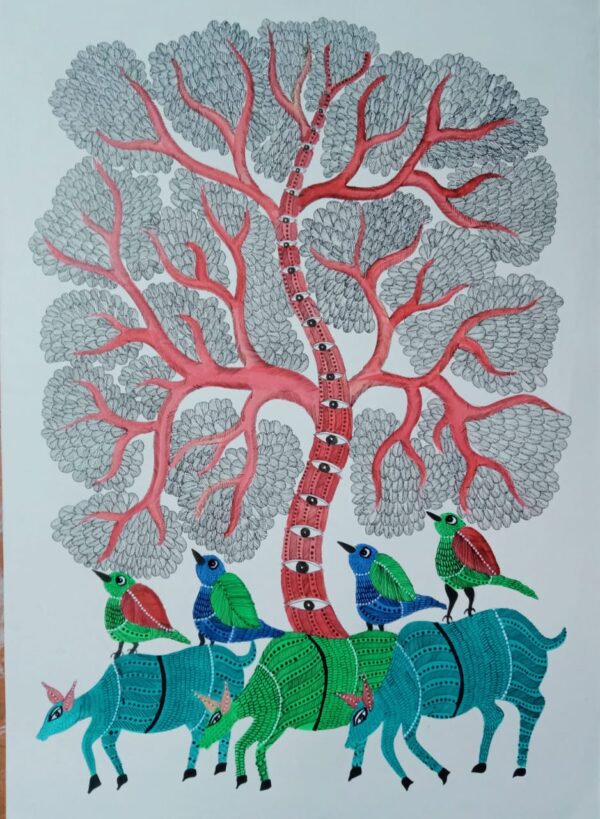 Tree of Life - Gond Painting - Manisha - 08