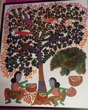 Worship of Mahua tree - Gond Painting - Sandeep Kumar - 05