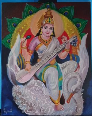 Maa Saraswathi - Indian Art - Supriti - 03