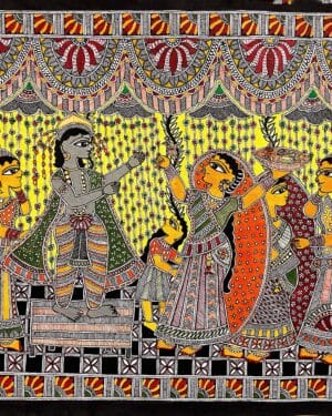 Parikshan - Madhubani painting - Uravashi Nirala - 02