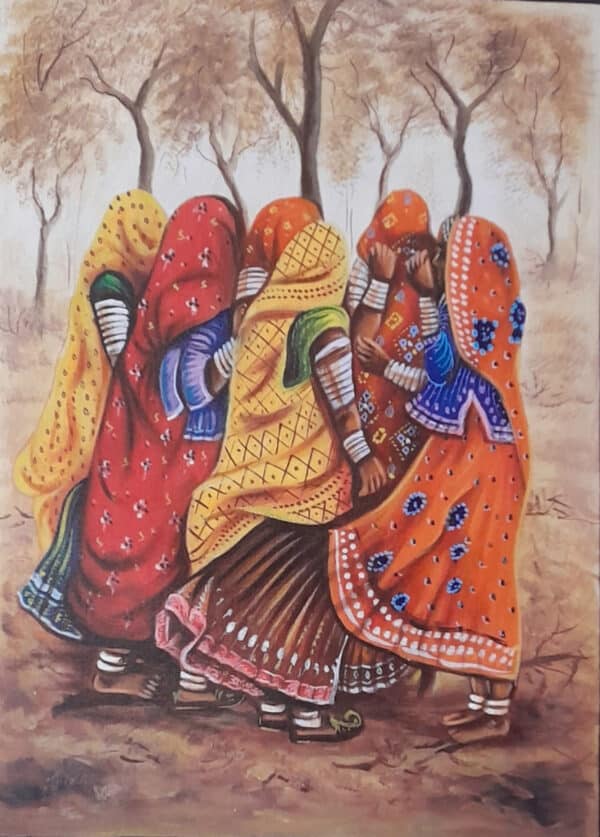 Indian women painting, rajasthani lady, Indian painting, women painting