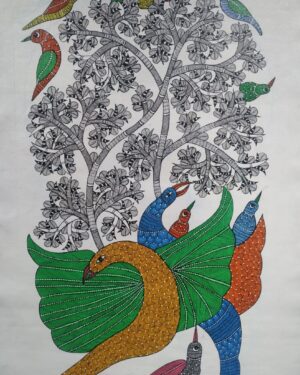 Dancing Birds - Gond Painting - Shailendra - 04