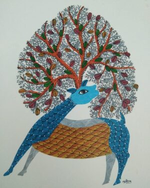 Deer - Gond Painting - Sukhiram - 08