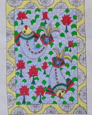 floating fishes - Madhubani - Antra - 80