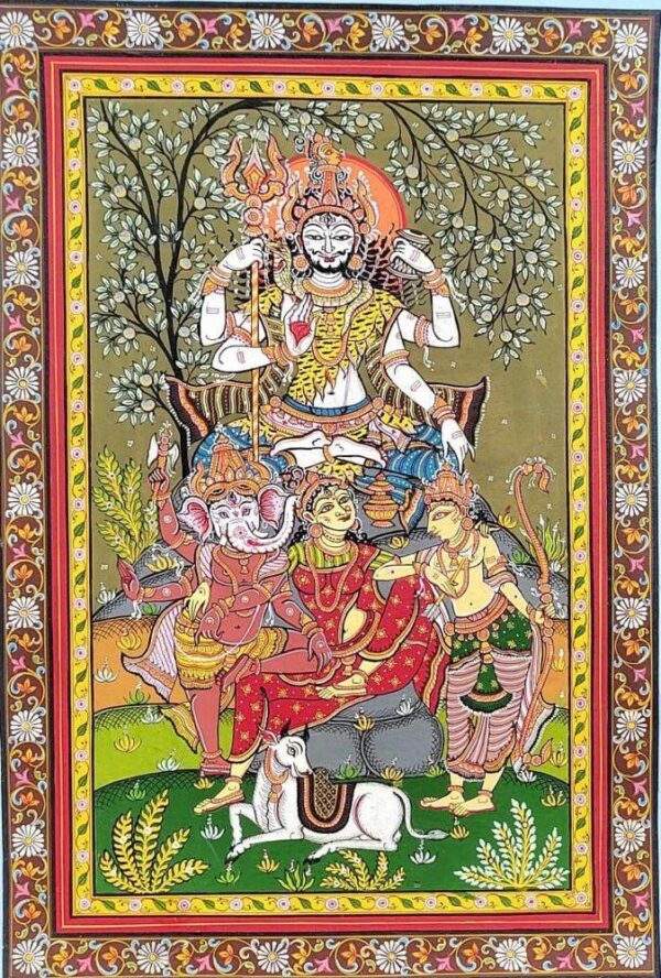 Shiva Parivar - Pattachitra painting - Somnath Nayak - 05