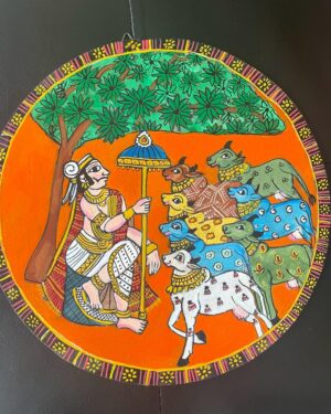 Cheriyal Art Style Wall Hanging - Indian Art - 03