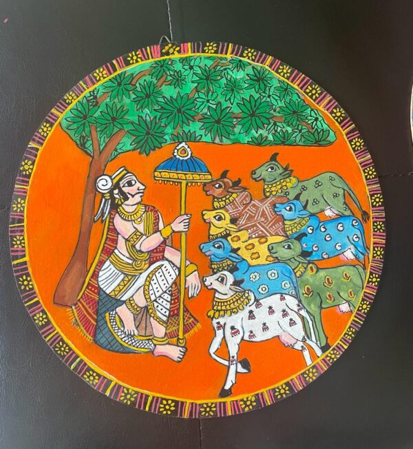 Cheriyal Art Style Wall Hanging - Indian Art - 03