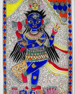 decorative image, folk art of India depicting deity