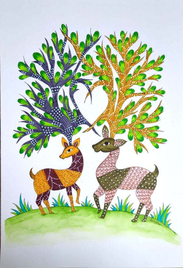 Hidden Heart of True Love - Gond painting - Sindhu - 02