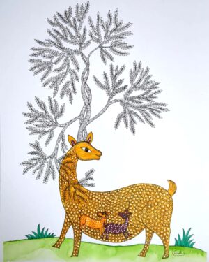 Motherhood - Gond painting - Sindhu - 03