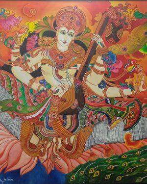 Maa Saraswathi - Kerala Mural - Shraddha Mishra - 03