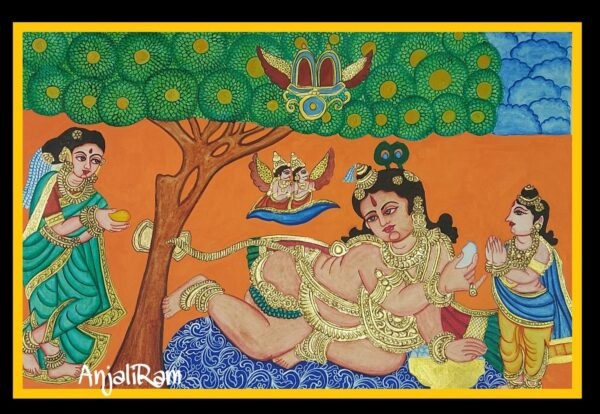 Yasodha Krishna #3 - Mysore painting (13" x 18"- including frame)