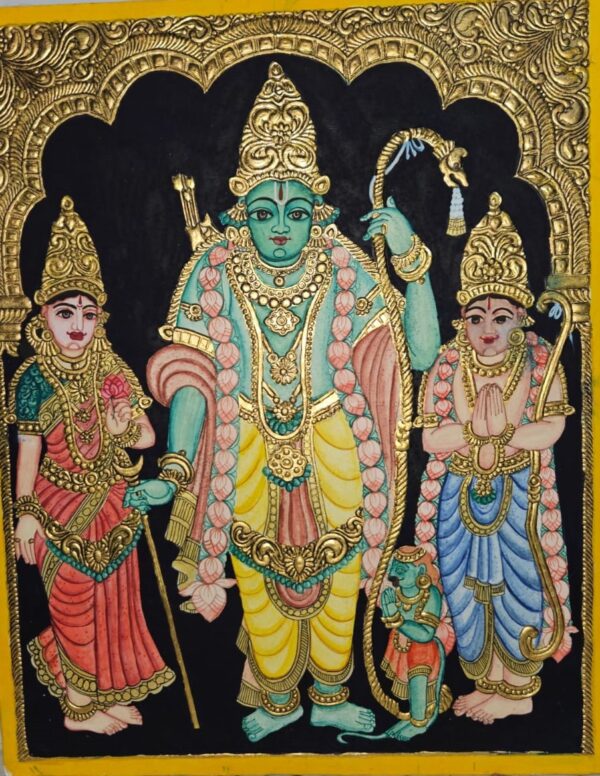 Ram sita lakshmana - Mysore painting - Anjali - 07