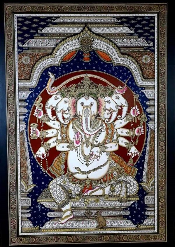 Panchamukhi Ganesha - Pattachitra painting - Manas Kumar - 17