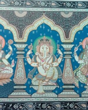 laxmi ganesh saroswati - Pattachitra painting - Manas Kumar - 21