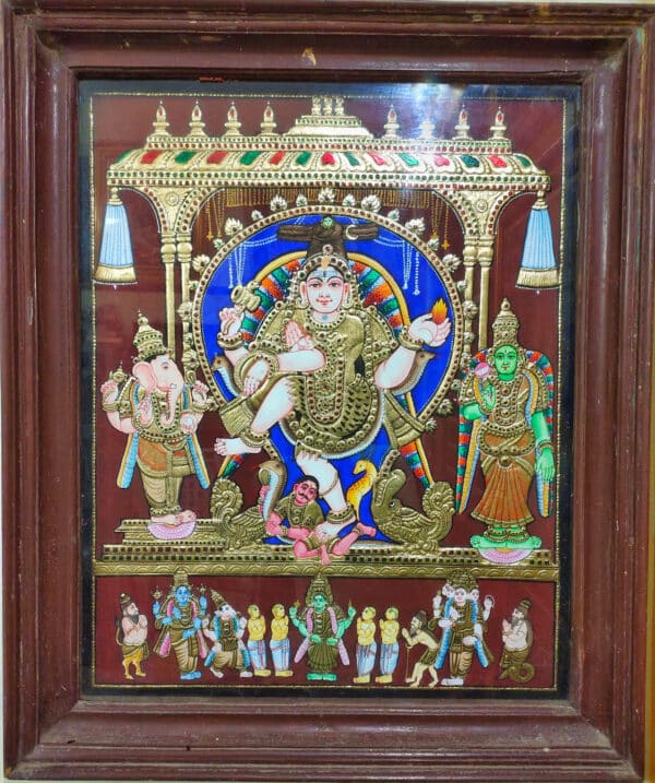 Traditional Tanjore Painting of Lord Nataraja | Size : 30" x 24"