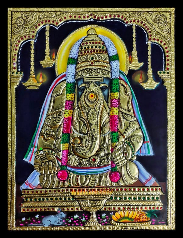 Karpaga Vinayagar Tanjore Painting | Size: 15" x 12"