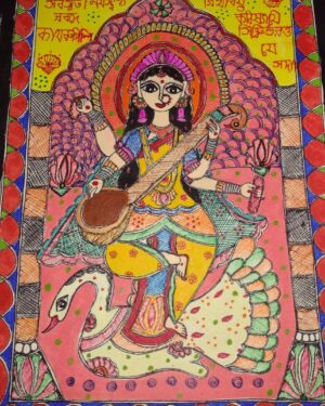 Maa Saraswathi - Madhubani painting - Anamika - 03