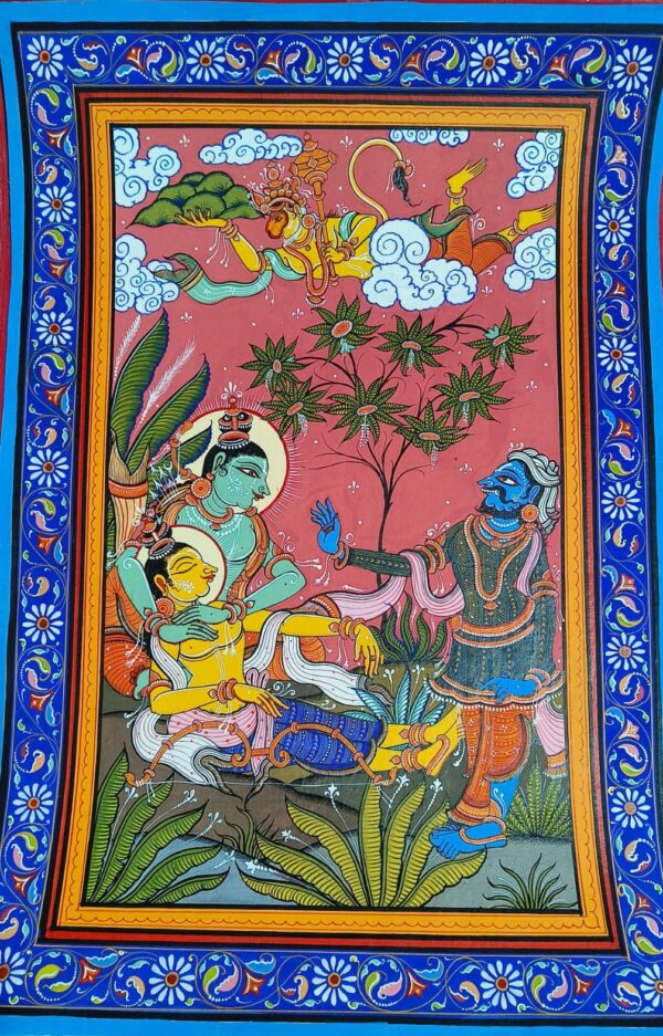 Hanuman Brings Sanjeevani - Ramayana Story - Pattachitra paintings - Susant Maharana - 34