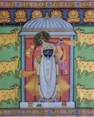 Shrinathji with Cows - Pichwai painting - Varta Shrimail - 39