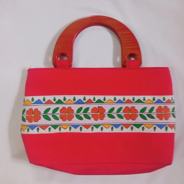 Handle Bag #3 - Madhubani painting (11" x 7")