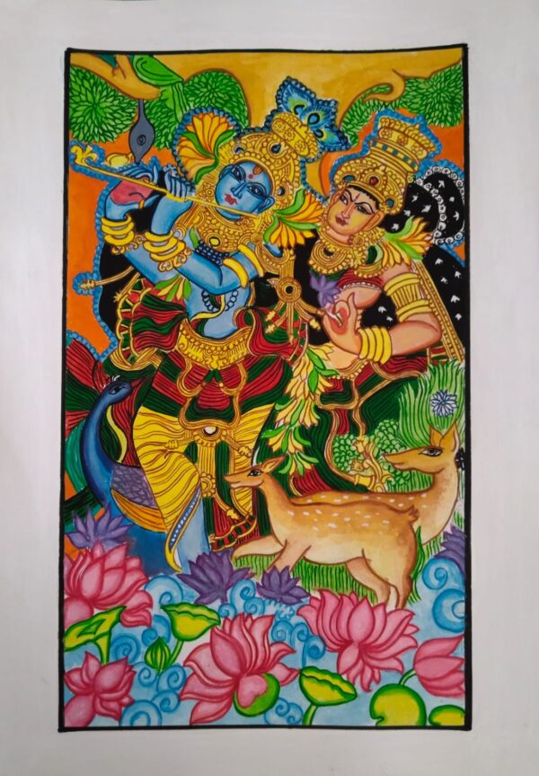 Radha Krishna - Kerala mural - Surya Kumari -04