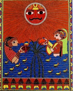 Chath Puja - Madhubani painting - Renu Singh - 01